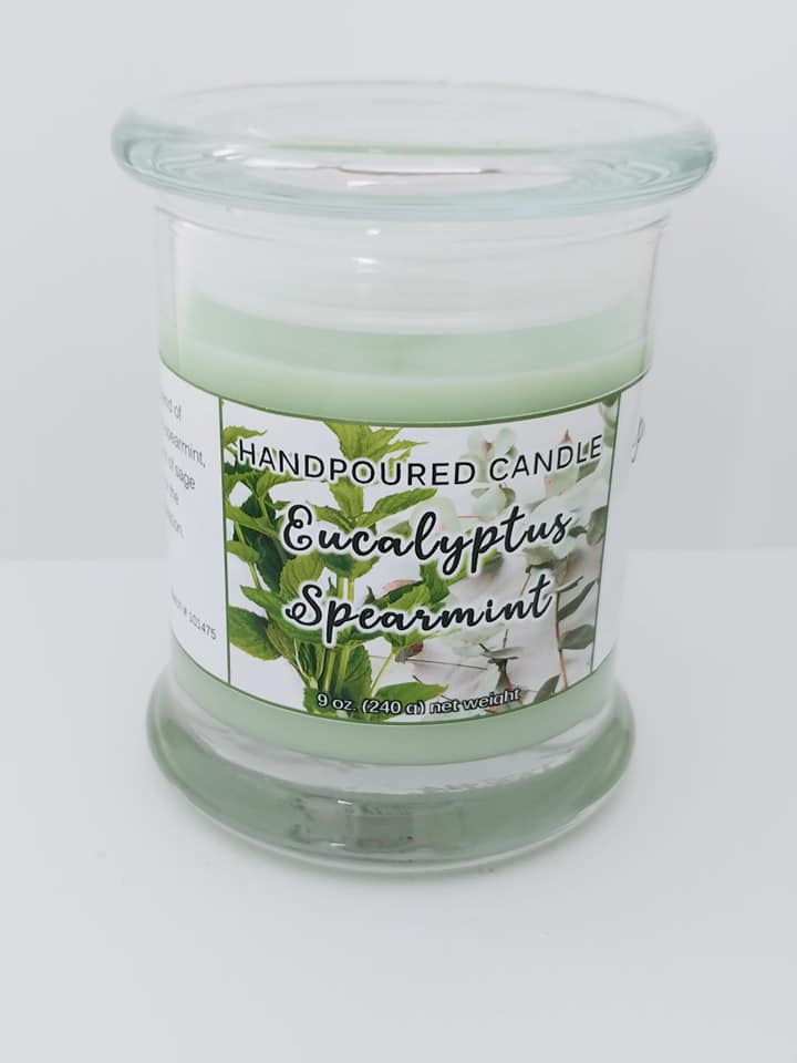 Eucalyptus & Spearmint Handpoured Candle Smellum Goodies