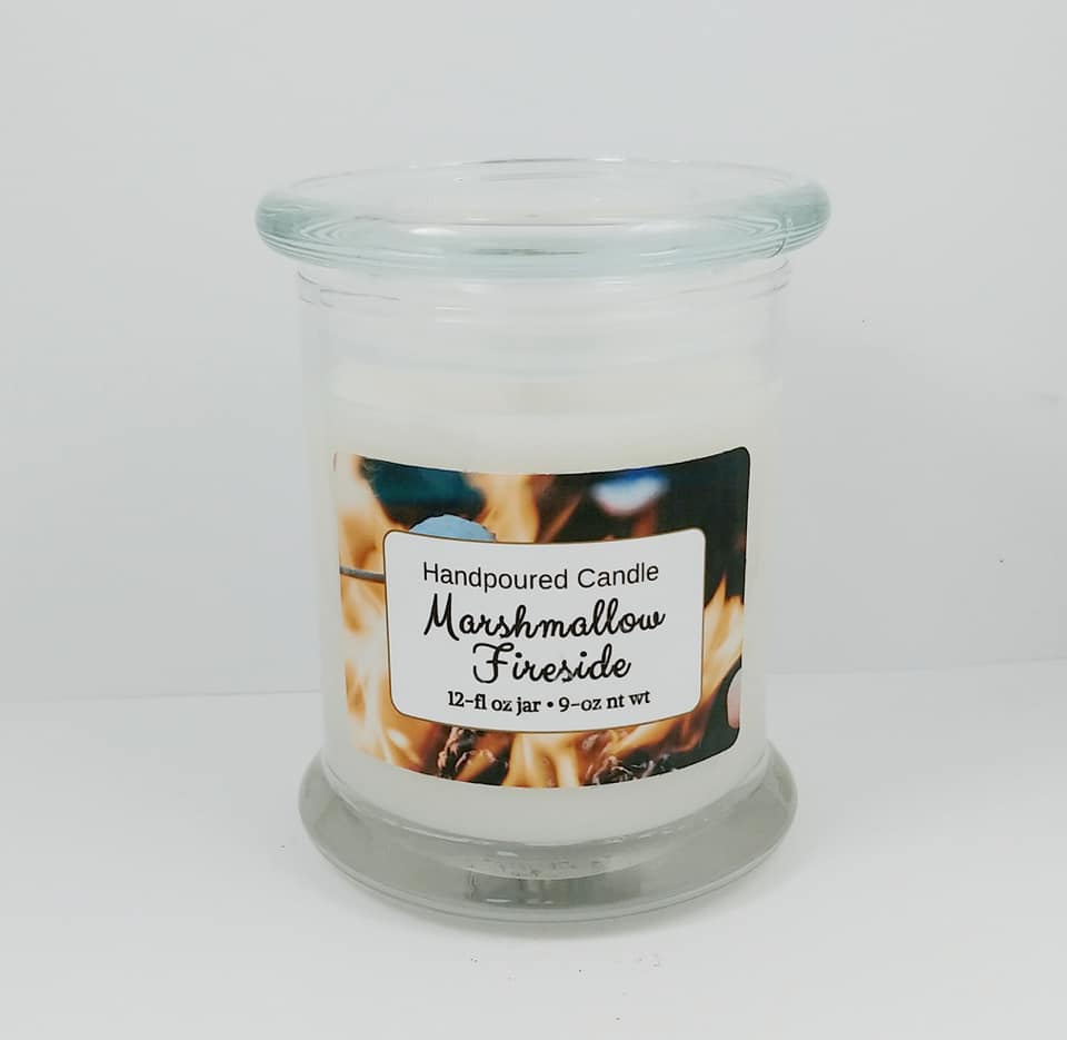 white barn gather marshmallow fireside candle